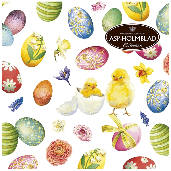 Servietter Easter Eggs & Chicks 33x33cm, 20 stk