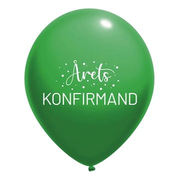 Balloner Årets Konfirmand grøn 30cm, 10 stk. konformation