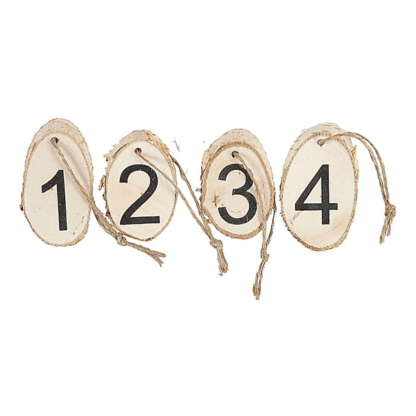 Adventstal med snor træ sort/natur, 4 stk. adventskrans