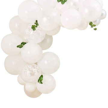 Ballonbue-Kit hvid/grøn 3m festartikler
