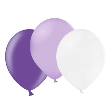 Balloner Mix metallic hvid/lys lilla/lilla 30cm, 30 stk. festartikler