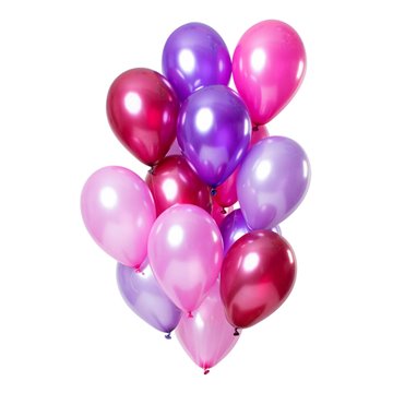 Balloner Mix metallic lyserød/rød/lilla 33cm, 15 stk. festartikler