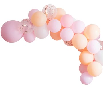 Ballonbue-Kit hvid/lys orange/lyserød pastel festartikler