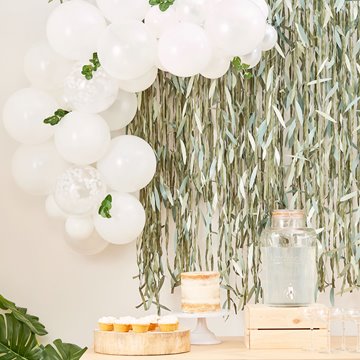 Ballonbue-Kit hvid/grøn 3m festartikler