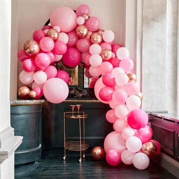 Ballonbue-Kit lyserød/pink/rosegold festartikler