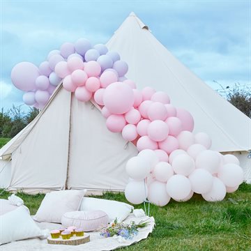 Ballonbue-Kit lys pink/lys lilla pastelfarver festartikler
