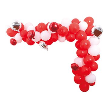 Ballonbue-Kit hvid/rød/sølv ballonguirlande til studenterfest