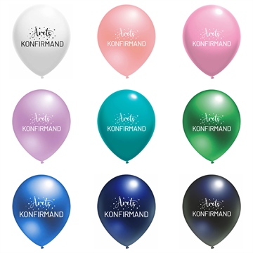 Balloner Årets Konfirmand lyserød 30cm, 10 stk. konfirmation