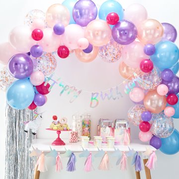Ballonbue-Kit multi pastel 4m festartikler