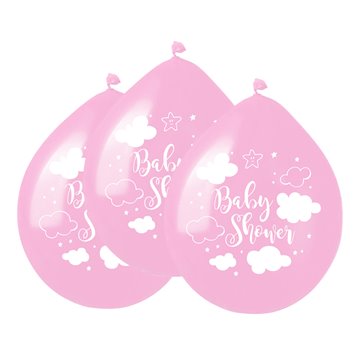 Balloner Baby Shower lys pink 30cm, 8 stk. festartikler