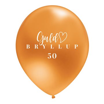 Ballon Guldbryllup guld metallic 30cm, 10 stk. festartikler