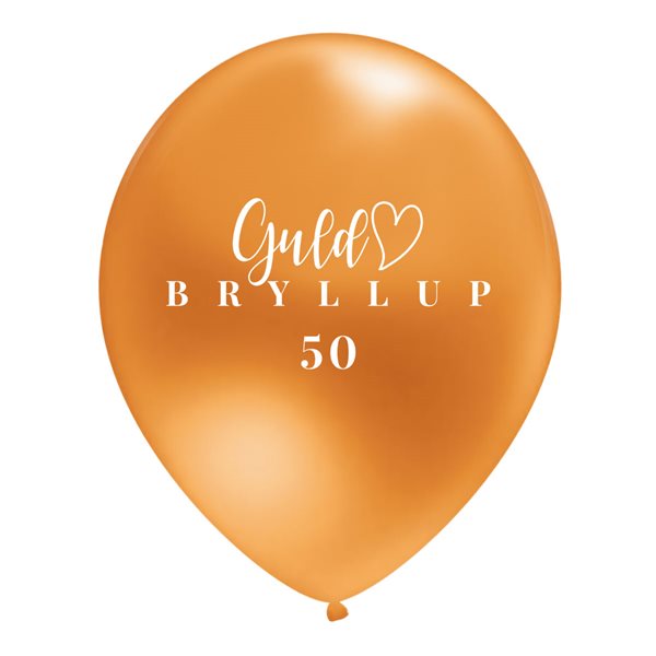 Ballon Guldbryllup guld metallic 30cm, 10 stk. festartikler