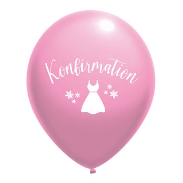 Balloner Konfirmation Kjole lys pink metallic 30cm, 10 stk. konfirmationspynt