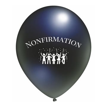 Balloner Nonfirmation Party sort 30cm, 10 stk. nonfirmationspynt