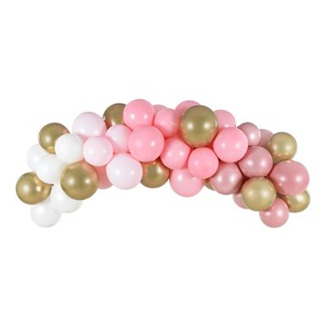 Ballonbue hvid/lyserød/pink/guld 2,5m festartikler
