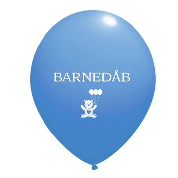 Balloner Barnedåb Bamse lyseblå 30cm, 10 stk. festartikler