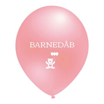 Balloner Barnedåb Bamse lyserød 30cm, 10 stk. festartikler