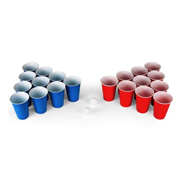 Drikkespil Beer Pong rød/blå 24 kopper, 4 bolde drikkespil