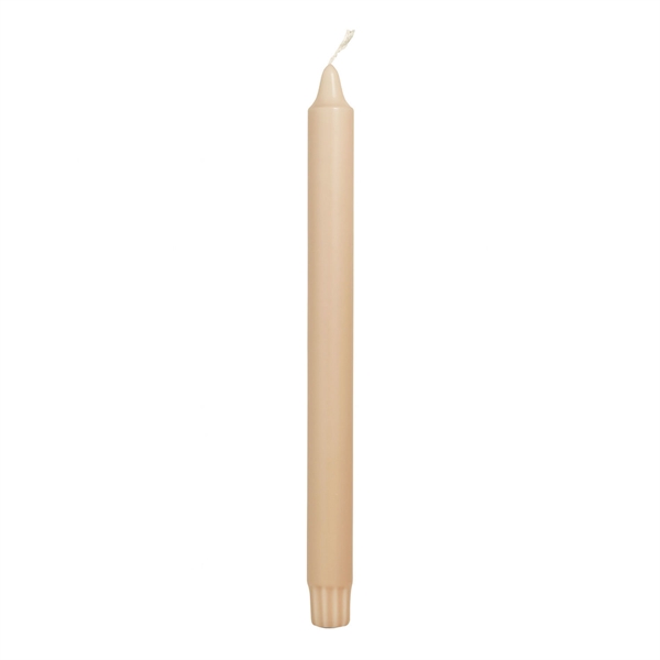 Kronelys sand 2,3cm x 24cm, 8 stk. stearinlys