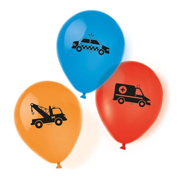 Balloner Biler/Køretøjer 23cm, 6 stk. festartikler børnefødselsdag