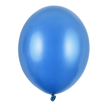 Balloner blå metallic 30cm, 50 stk. festpynt