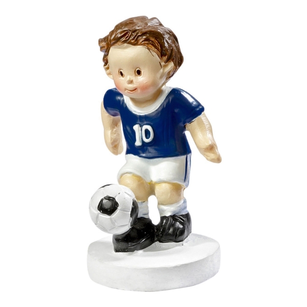 Figur Fodboldspiller mørk blå 5cm konfirmationspynt