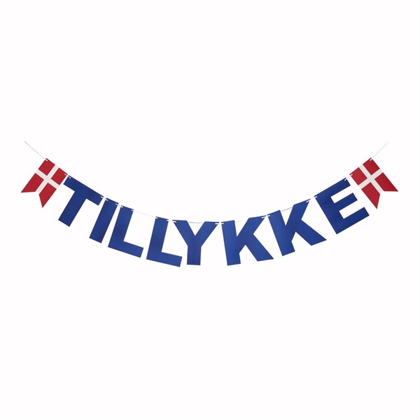 Guirlande Tillykke mørk blå 3,8m festartikler