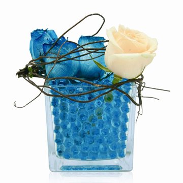 Vandperler til blomster og dekorationer blå 1cm, blomsterbinding