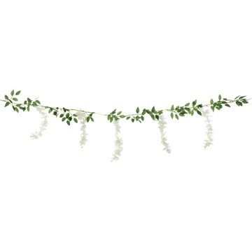 Guirlande Wisteria blomst hvid/grøn 1,7m blomsterranke