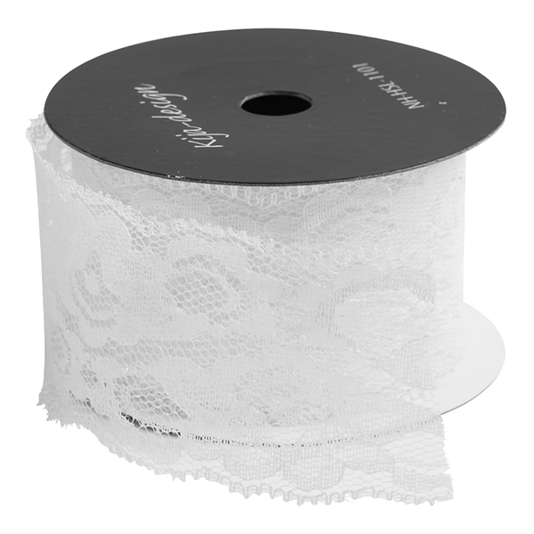 Blondebånd hvid 4,3cm x 5m bryllup