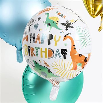 Folieballon Dinosaur Happy Birthday 45cm børnefødselsdag