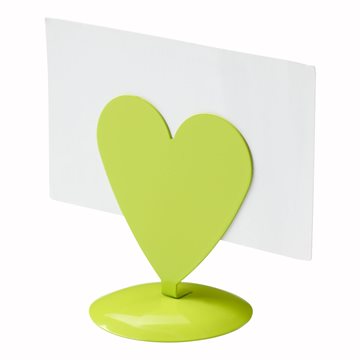 Bordkortholder Hjerte med magnet limegrøn borddækning