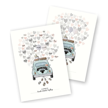 Gæsteplakat Bryllup til gæstenavne gæstebog