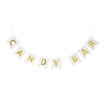 Guirlande Candy Bar hvid/guld 1,3m festartikler