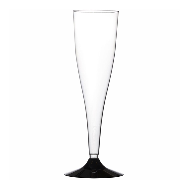 Engangsglas Champagne sort fod 17,5cm, 6 stk. fest