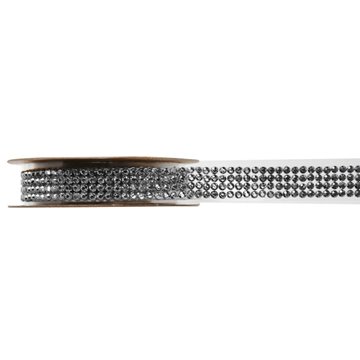 Diamantbånd selvklæbende sølv 1,5cm x 1m festartikler
