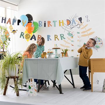 Guirlande Dinosaur Happy Birthday 6m børnefødselsdag