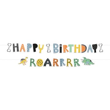 Guirlande Dinosaur Happy Birthday 1,5m festartikler