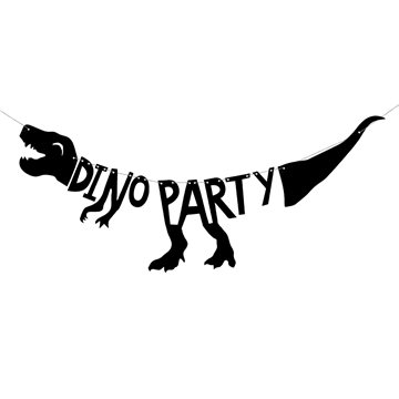 Guirlande Dinosaur Dino Party sort børnefødselsdag