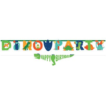 Guirlande sæt Dinosaur Happy Birhtday 2,3m børnefødselsdag
