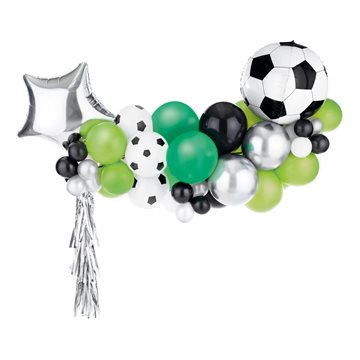 Ballonbue Fodbold hvid/grøn/sort fodboldfest og konfirmation