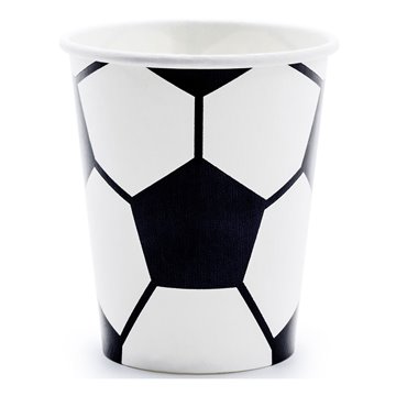 Papkrus Fodbold hvid/sort, 6 stk. festartikler