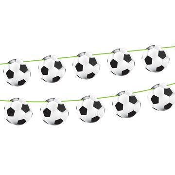 Guirlande Fodbold hvid/sort 22cm x 10m festartikler