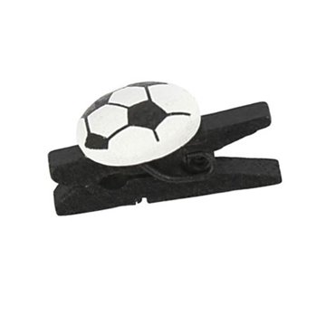 Miniklemme Fodbold hvid/sort 2,5cm, 10 stk. festartikler