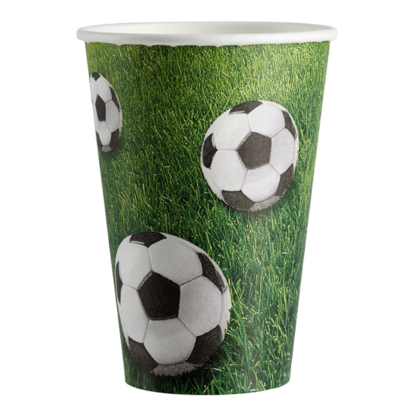 Papkrus Fodbold grøn, 10 stk. engangsservice