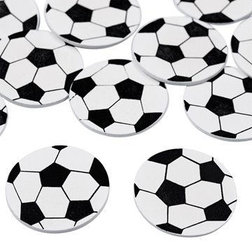 Fodbold med klæbepude hvid/sort 3,5cm, 12 stk. festartikler