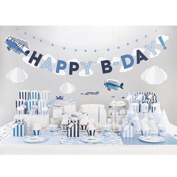 Guirlande Little Plane "Happy B-day" 19cm x 1,7m festartikler