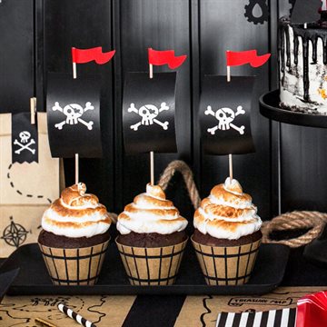  Muffin Kit Pirat - Sørøver,  6 stk. fødselsdagskager