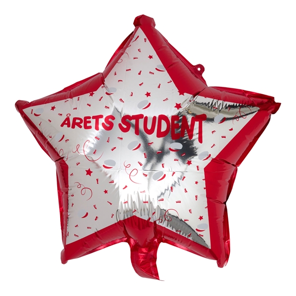 Folieballon Stjerne Årets Student rød 40cm studenterfest