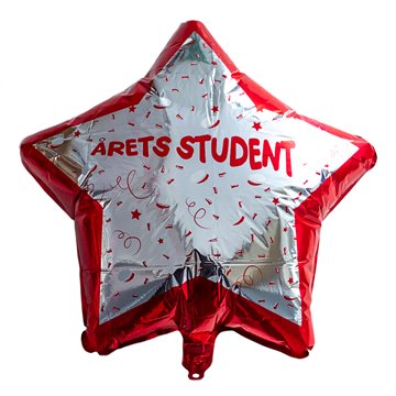 Folieballon Stjerne Årets Student rød 40cm festartikler